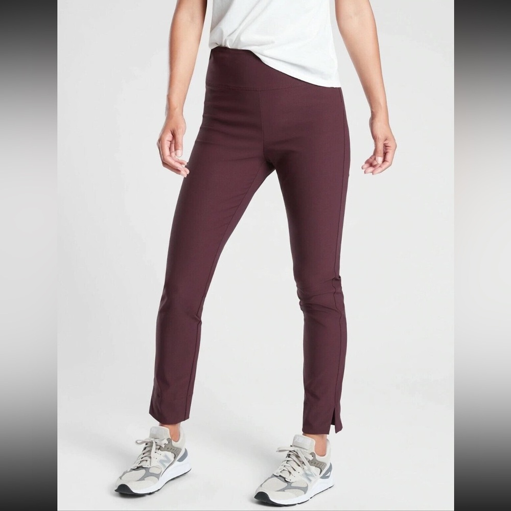 Athleta Wander Slim Ankle Pant in Burgundy